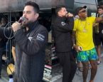 Vídeo: banda Kart Love faz 'show improvisado' na BR-324 após ficar presa em engarrafamento
