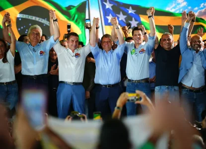 Candidato à Presidência no primeiro turno, Ronaldo Caiado anuncia apoio a Flávio Bolsonaro