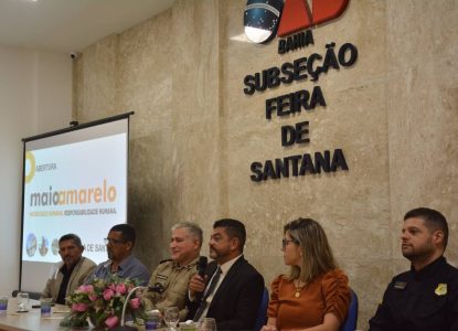 Campanha Maio Amarelo é iniciada em Feira de Santana com apelo por mais consciência no trânsito