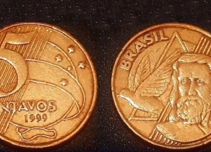 Moeda de 5 centavos de 1999 é avaliada em até R$ 400 no mercado de colecionadores