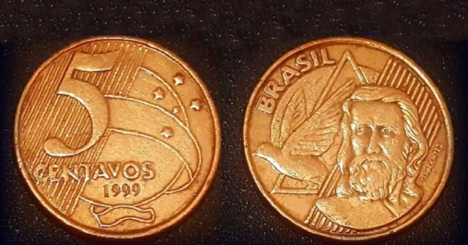 Moeda de 5 centavos de 1999 é avaliada em até R$ 400 no mercado de colecionadores