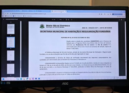 Prefeitura de Feira divulga lista de candidatos compatíveis com Minha Casa, Minha Vida