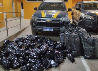 BR-324: Polícia intercepta dois veículos e apreende mais de 100kg de maconha na Bahia