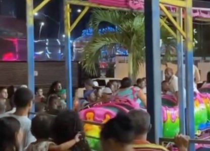 Vídeo: brinquedo quebra e causa sufoco em parque de diversão em Alagoinhas