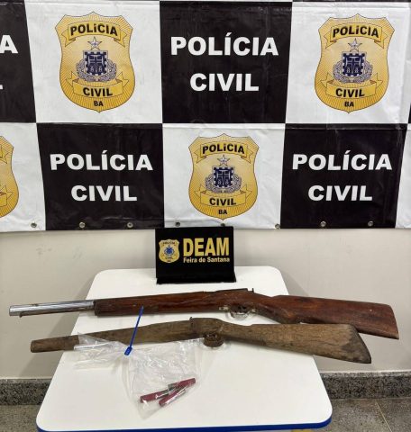 Homem é preso em flagrante com armas e munições na zona rural de Feira de Santana