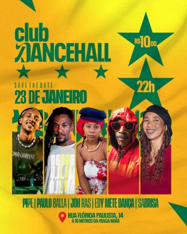 Segunda edição da festa Club Dancehall promete muita dança nesta sexta, 23