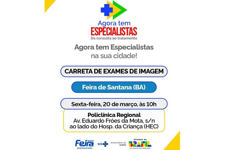 Carreta de imagem amplia acesso à tomografia e atenderá pacientes de 28 municípios da região de Feira de Santana