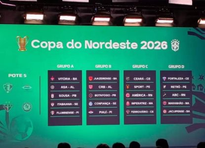 Definidos grupos para Copa do Nordeste 2026; confira regulamento