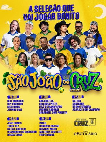 Cruz das Almas divulga programação do São João 2026 com grandes atrações