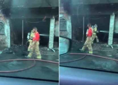 Incêndio destrói prédio de três andares no bairro de Canabrava, em Salvador