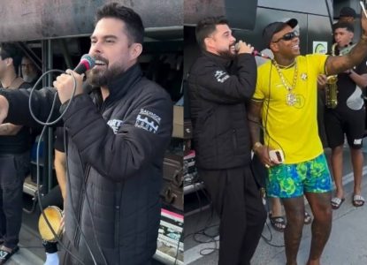 Vídeo: banda Kart Love faz 'show improvisado' na BR-324 após ficar presa em engarrafamento