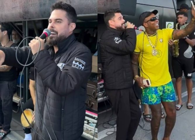 Vídeo: banda Kart Love faz ‘show improvisado’ na BR-324 após ficar presa em engarrafamento