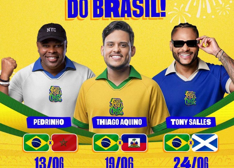 São João em Cruz das Almas terá programação especial em dias de jogos da Seleção Brasileira na Copa do Mundo 2026