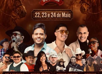Thiago Aquino, Juninho Moraes e banda Sela Vaqueira são atrações da Festa do Vaqueiro de Ipuaçu