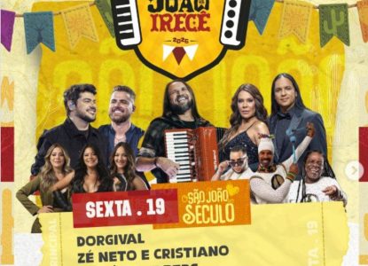 'São João do Século' com Dorgival Dantas, Michel Teló, Safadão e mais 21 atrações, prefeitura de Irecê lança grade completa