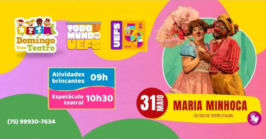 Edição especial do Domingo Tem Teatro celebra 50 anos da UEFS