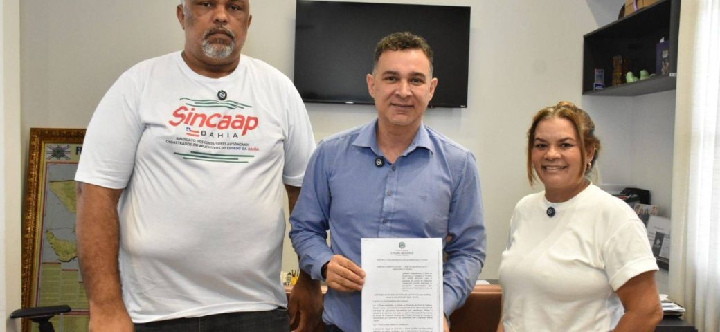 Representantes dos condutores por aplicativo e presidente da Câmara discutem sobre lei que cria regras para setor em Feira de Santana