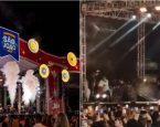 Estrutura de palco desaba durante show de Amado Batista no São João de Itapetinga