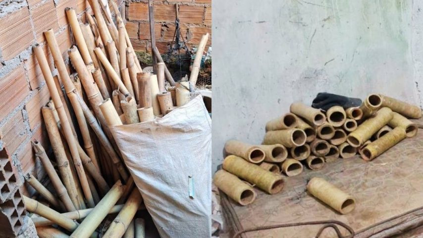 Polícia apreende artefatos explosivos e material utilizado na fabricação de espadas em Cruz das Almas