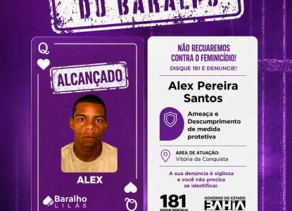 Mais uma carta fora: integrante do Baralho Lilás é preso interior baiano