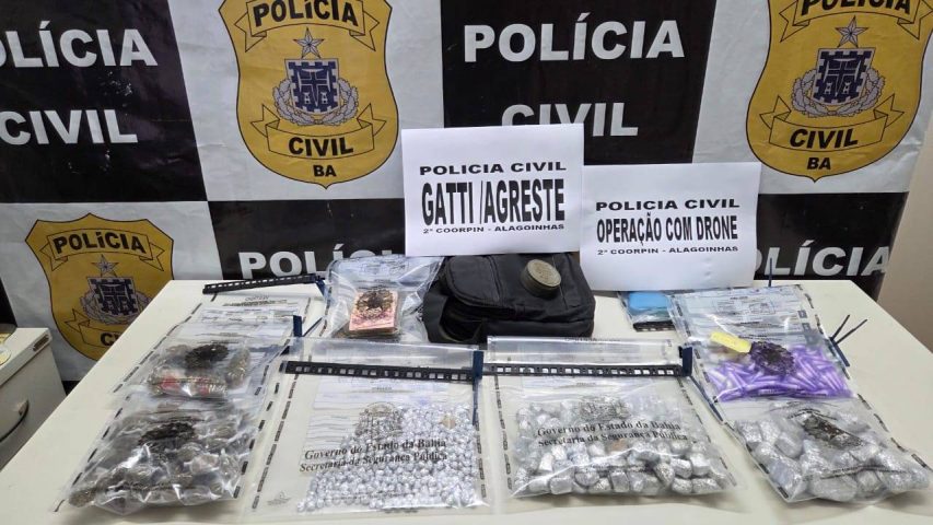 Suspeito de tráfico de drogas é preso em Alagoinhas com cocaína, maconha e crack