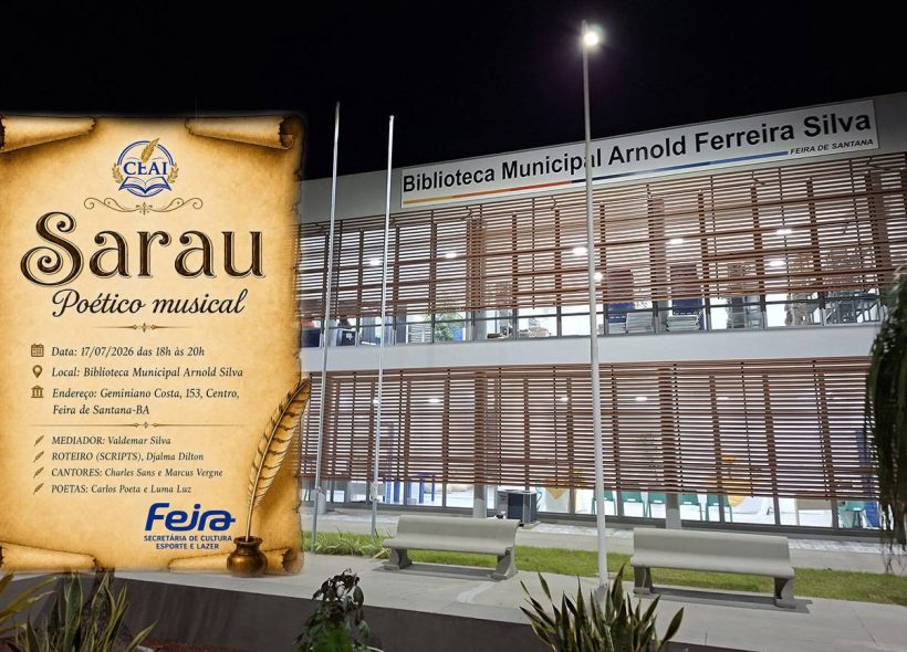 Biblioteca Municipal Arnold Silva recebe Sarau Poético Musical nesta sexta, 17