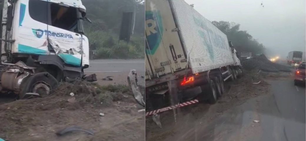 Acidente com carretas afeta trânsito na BR-324, no sentido Feira x Salvador