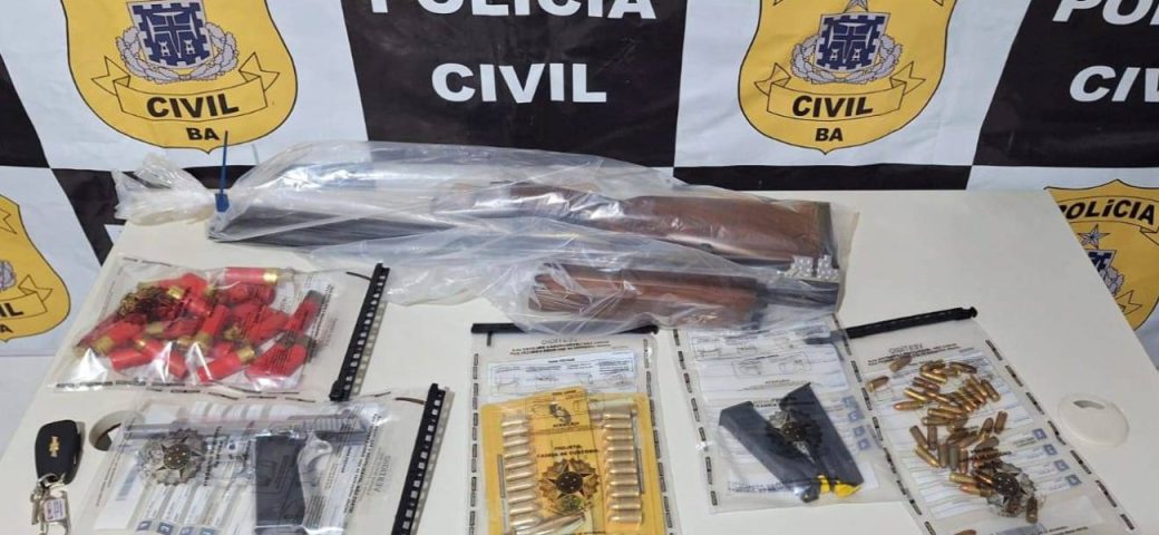Serrinha: armas e munições são apreendidas durante prisão de suspeitos de violência doméstica