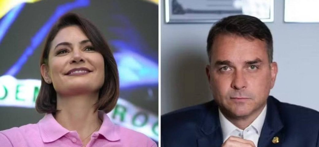 Após atritos na família Bolsonaro, Michelle e Flávio gravam primeiro material para horário eleitoral