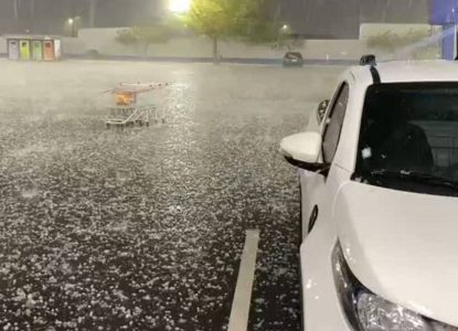 Chuva de granizo surpreende moradores de cidade do sudoeste da Bahia