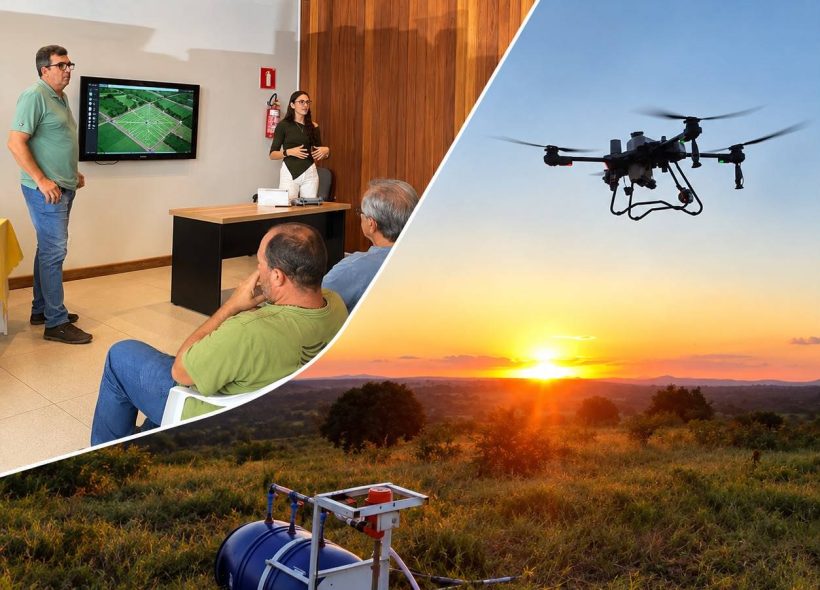 Pecuaristas de Feira de Santana conhecem tecnologia de drones para aplicação de defensivos agrícolas